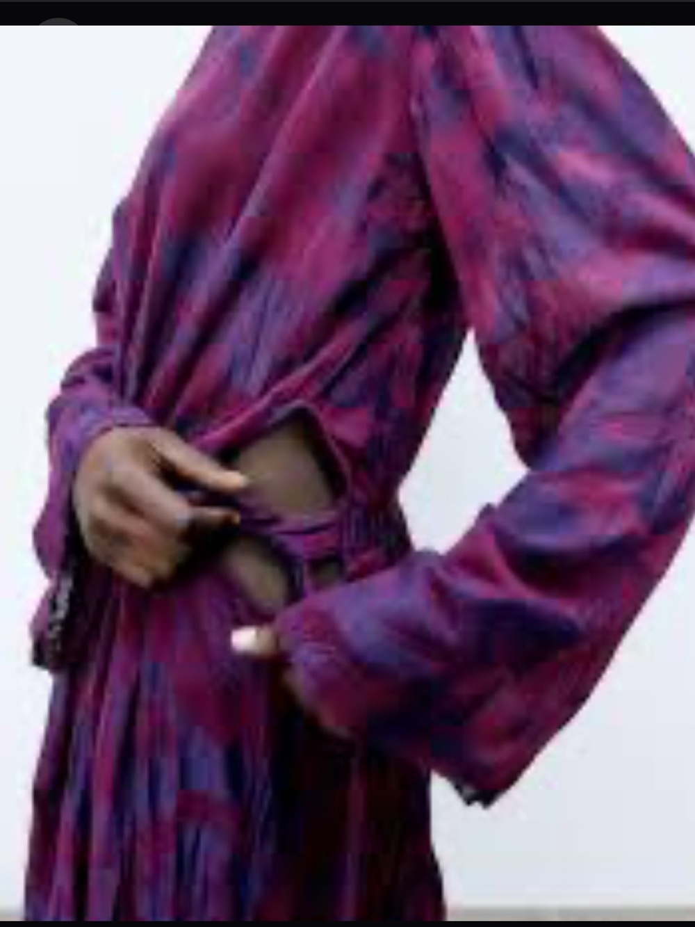 Zara Textured Floral Cutout Midi Dress Purple Pink Size Small NWT - Picture 3 of 14